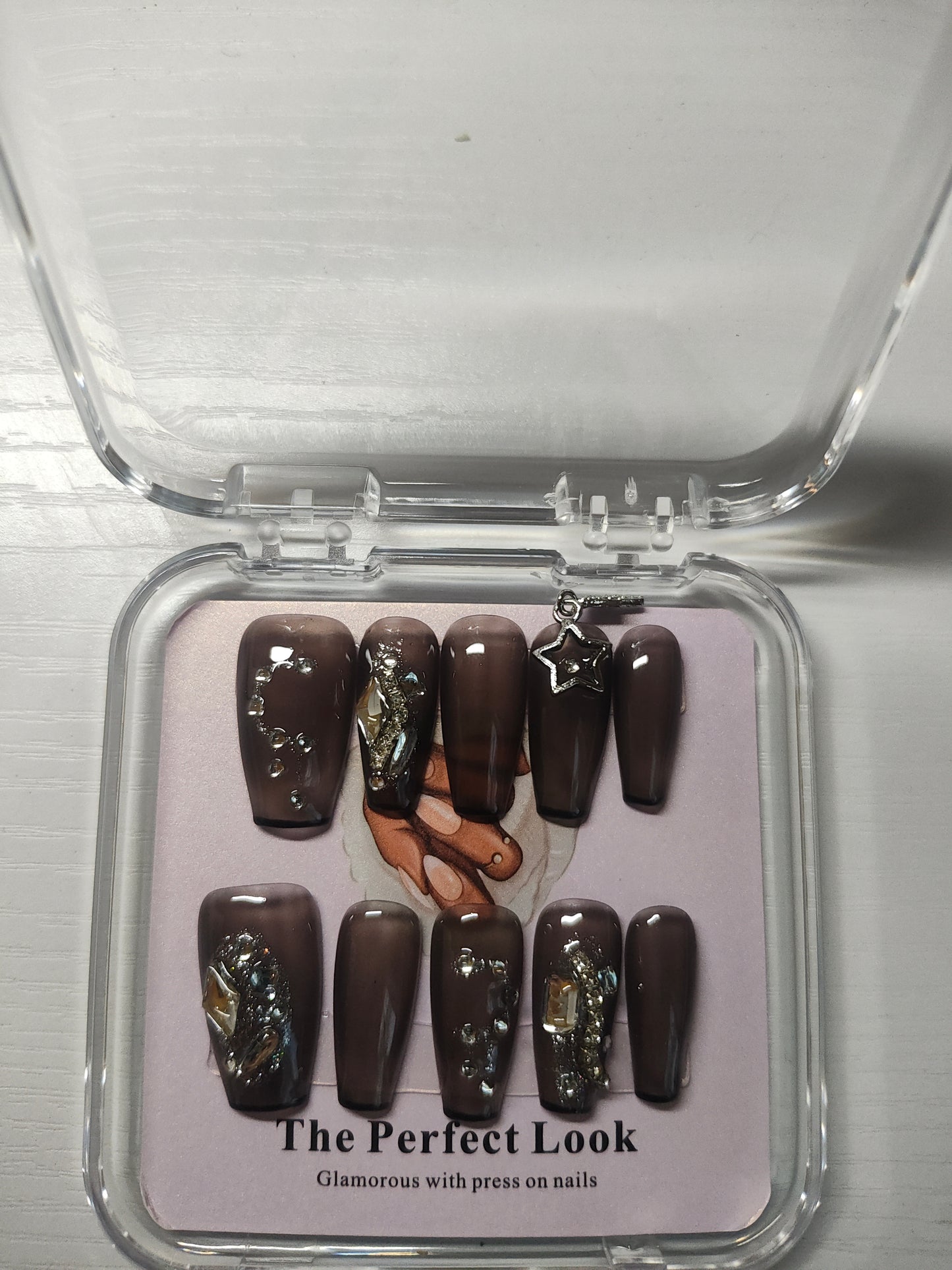 Black with silver abstract nails.